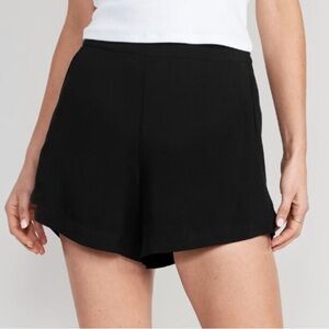 NWT Old Navy Women’s Shorts 2X Black High Waisted Playa Flowy Casual